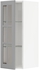METOD Wall cabinet w shelves/glass door - white/Bodbyn grey 30x80 cm