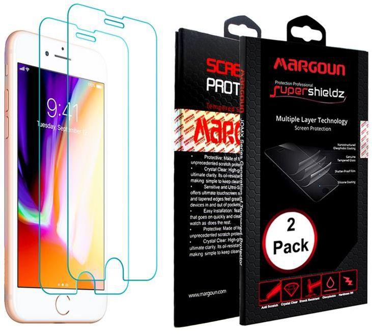Margoun Protective Screen Protector - 2 Pack Full Cover for Apple iPhone 7