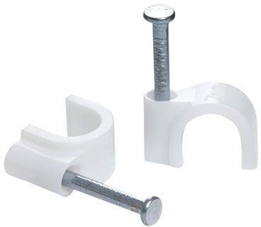100-Piece Cable Clip Set White 12mm