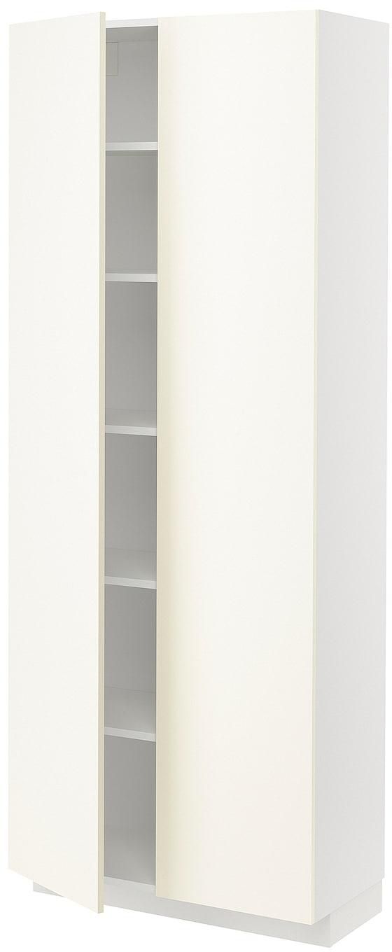 METOD خزانة عالية مع أرفف - أبيض/Vallstena أبيض ‎80x37x200 سم‏