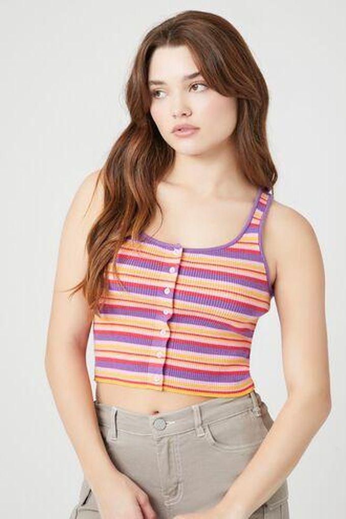 Forever 21 Striped Sweater-Knit Tank Top