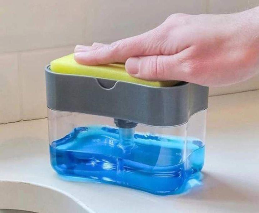 Dispenser, Liquid Soap Pump And Sponge Holder