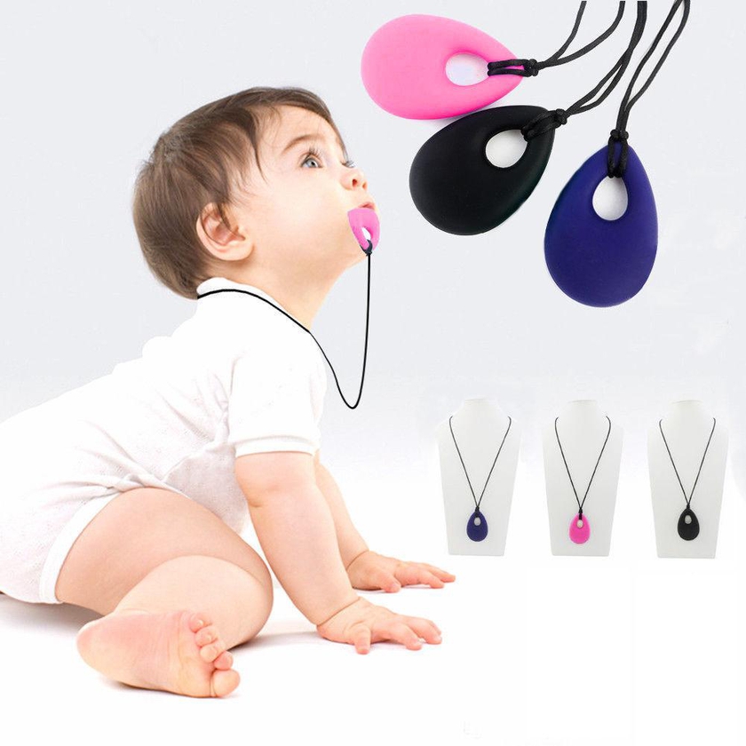 Groboc Silicone Teething Collar Safe Kids Teether Baby (5 Colors)