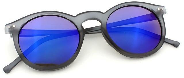 نظارة شمسية إطار رمادي عدسة أزرق متموج