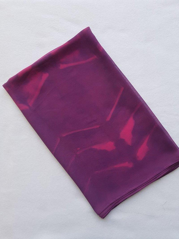 LadyLove Deep Tie-Dye Chiffon Long Shawl Hijab (Purple)