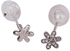 Fashion Elegant Flower Crystal Rhinestone Stud Earrings Silver/Clear/White