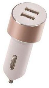 Kit Platinum Dual Car Charger (3.4A) with Two USB Charging Ports, Rose Gold