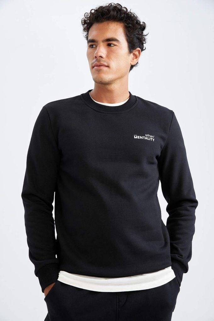 Defacto Slim Fit Printed Sweatshirt