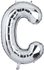Party Time 18" Letter C Silver Foil Balloon