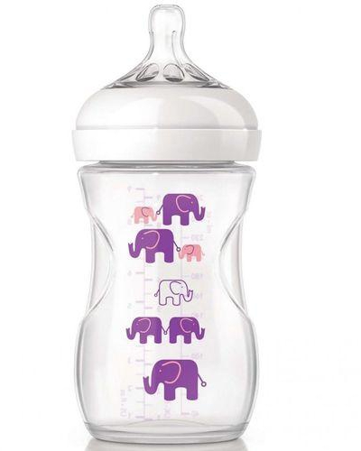 Philips Avent Elephant Natural Feeding Bottle - 260ml - Girls