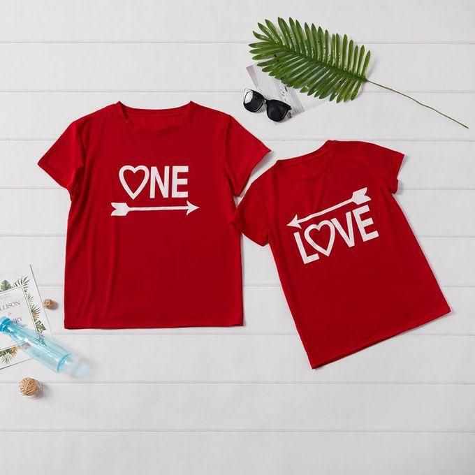 One Love Couples T-shirt - Red
