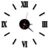 ساعة حائط كوارتز من الأكريليك بأرقام رومانية بتصميم ملصق ثلاثي الأبعاد يمكنك ضبطها بنفسك أسود