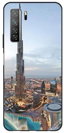 غطاء حماية واقٍ بطبعة منظر بديع لمدينة دبي لهاتف هواوي نوفا 7SE/‏P40 لايت 5G متعدد الألوان