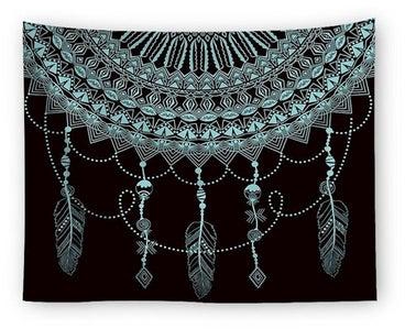 Indian Tapestry Wall Hanging Blue/Black 150x130 centimeter