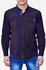 Men's Club Self Checkered Shirt - Brown & Navy Blue