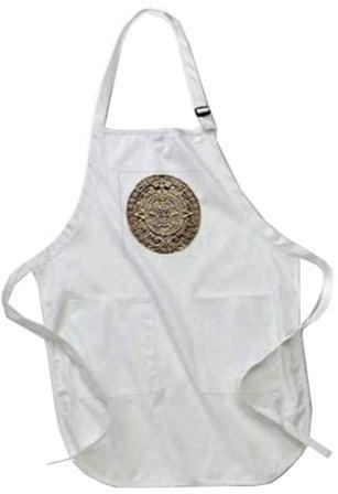 Mayan Calendar Printed Apron With Pockets White 22 x 30inch multicolor 20x30cm
