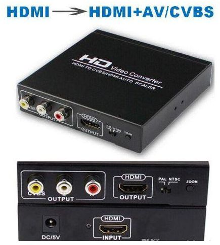 HDMI + HDMI To AV Video Converter