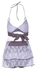 Chic Halter Lace Splicing Three Piece Swimwear For Women - Xl