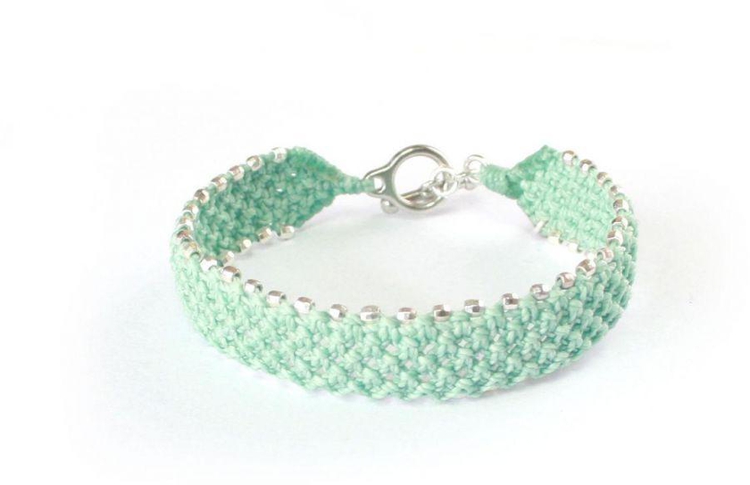 Bracelat for Women, Hand Made, Light Green