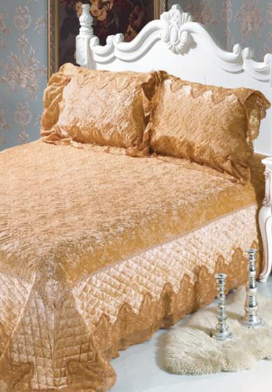 Camel Lace Bed Spread 3 Pcs Set Double