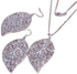 925 silver leaves necklace earrings jewelry set