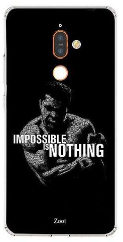 غطاء حماية واقٍ لهاتف نوكيا 7 بلس مطبوع عليه عبارة "Impossible Is Nothing"