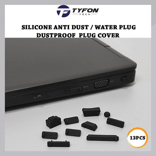 13pcs Silicone Anti Dust Water Plug Stopper USB HDMI LAN Interface Cover (Black)
