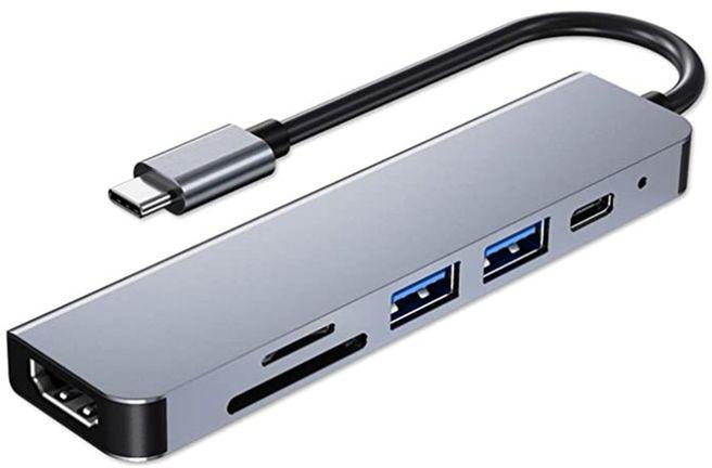 （6 In 1）4 Ports Aluminum Alloy USB C HUB 3.0 Type C 3.1 Splitter Adapter For Lenovo Xiaomi Macbook Pro Laptop Surface PC USB Hub