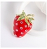Cute Strawberry Shape Rhinestone Inlaid Brooch Pin