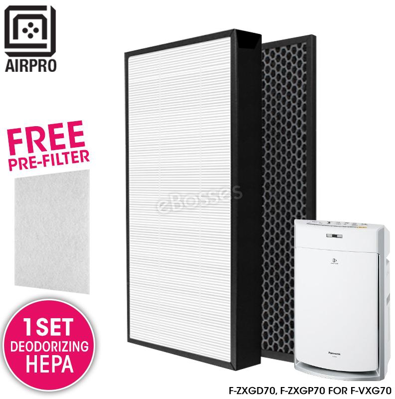 AIRPRO for Panasonic F-ZXGD70, F-ZXGP70 Air Purifier HEPA Composite + Activated Carbon Filter for F-VXG70