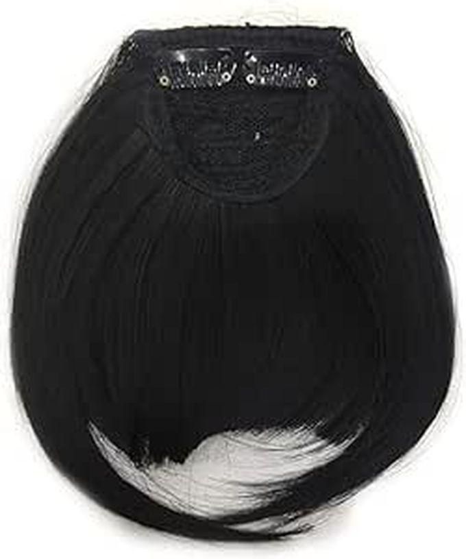 Synthetic Hair Extension Front Bangs Short Straight Black