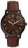 Men's Analog Leather Wrist Watch FS5841 -44mm- Brown