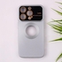Iphone 15 Pro - Metallic Color Silicone Cover With Camera Lens Protector - Silver