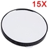Mini Round Magnifying Mirror With 2 Suction Cups - Black