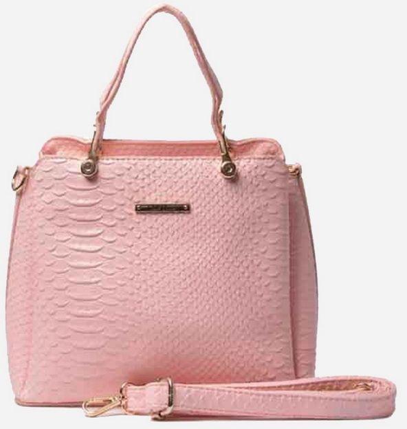 Club Shoes Textured Handbag - Pink