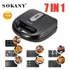 Sokany 7 IN 1 Multifunctional SANDWICH MAKER (Sandwich,Toast,Waffle,Omelet,Muffin Cake,Donut Bubble,grill And Baking)