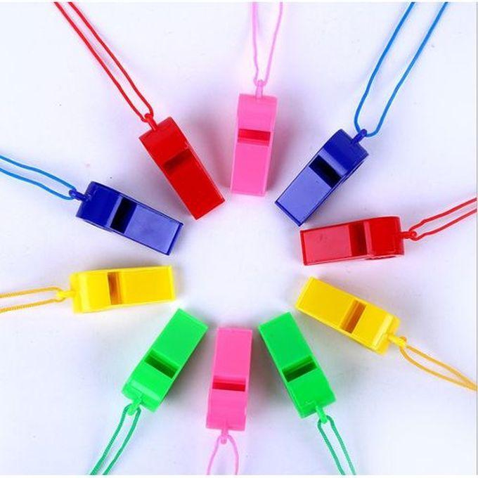 5pcs Plastic Whistles With Lanyards