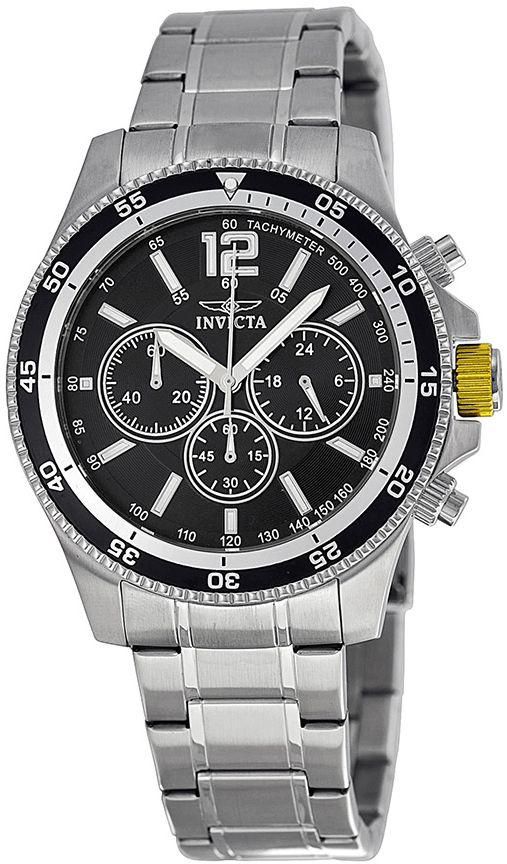 Invicta Specialty Men's Black Dial Stainless Steel Band Chronograph Watch - INVICTA-13973