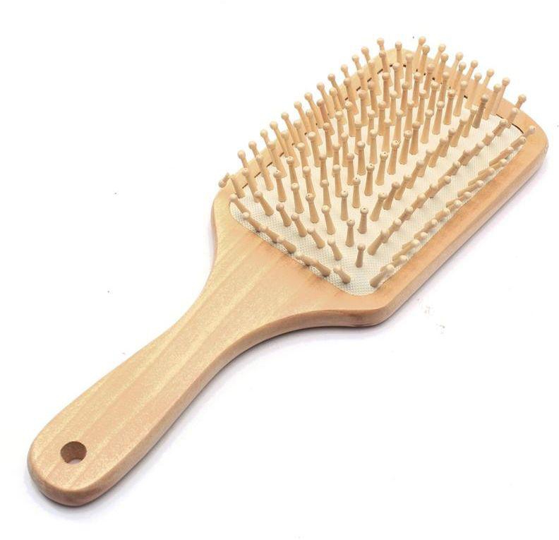 1Pc Wooden Hair Vent Paddle Brush Hair Keratin Care Spa Massage Antistatic Comb Styling Brushes Tools