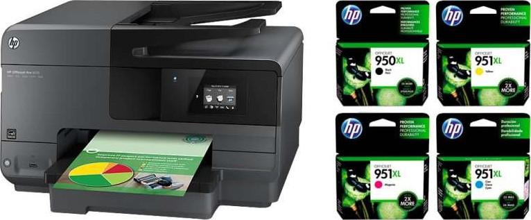 HP Officejet Pro 8610 Wireless e-All-in-One Color Photo Printer | A7F64A and Ink Bundle