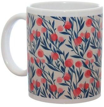 Floral Printed Coffee Mug Pink/Blue/White 9cm