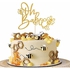 Bee Oh Babee Cake Toppers - Singer-side Gold Glitter Bumble Bee Oh Baby Cake Topper, Bee Themed Baby Shower/Gender Reveal Cake Topper, Boy Girls Baby Birthday Gold Bee Babee Cake Topper (bee01)
