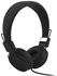 Earphone Adjustable Foldable Kid Wired Headband With-Black