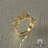 3Diamonds خاتم فراشة نسائي بلون دهبي مطلي بالدهب - جودة عالية وزركون متلألئ