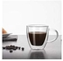 مج قهوة وكوب شاي من الزجاج مزدوج الجدران مثبت على الحائط من مودرن، 160 مل، أبيض