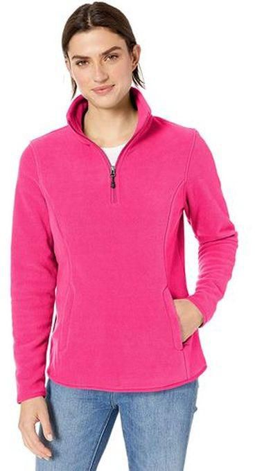 Sunset Women's Lever Quarter-Zip Polar Fleece Jacket Pink