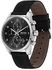 BOSS Black Men's Stainless Steel Quartz Watch with Black Leather Strap, Black, 22, black, Quartz Watch