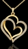 Double Heart Stellux Crystals Pendant Classic 18K Gold Plated Fashion Women Necklace