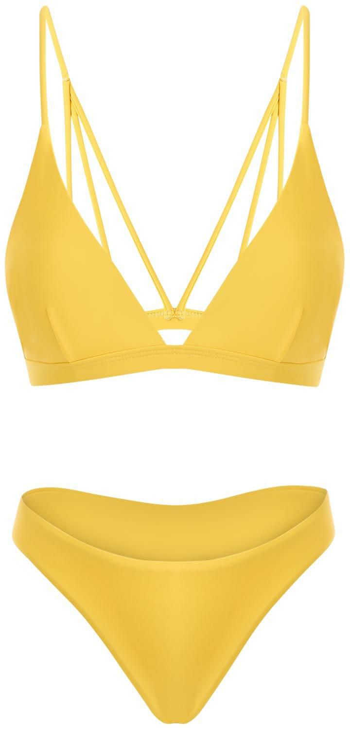 Back Strappy Padded Bathing Suit - L