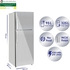 SUPER GENERAL Double Door Refrigerator With Glass Shelves 500L SGR 510I Silver